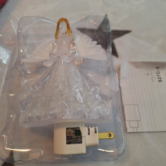 St Nicholas Square Acrylic Clear Angel Night Light‎ Beautiful Wings Christmas - Picture 7 of 11